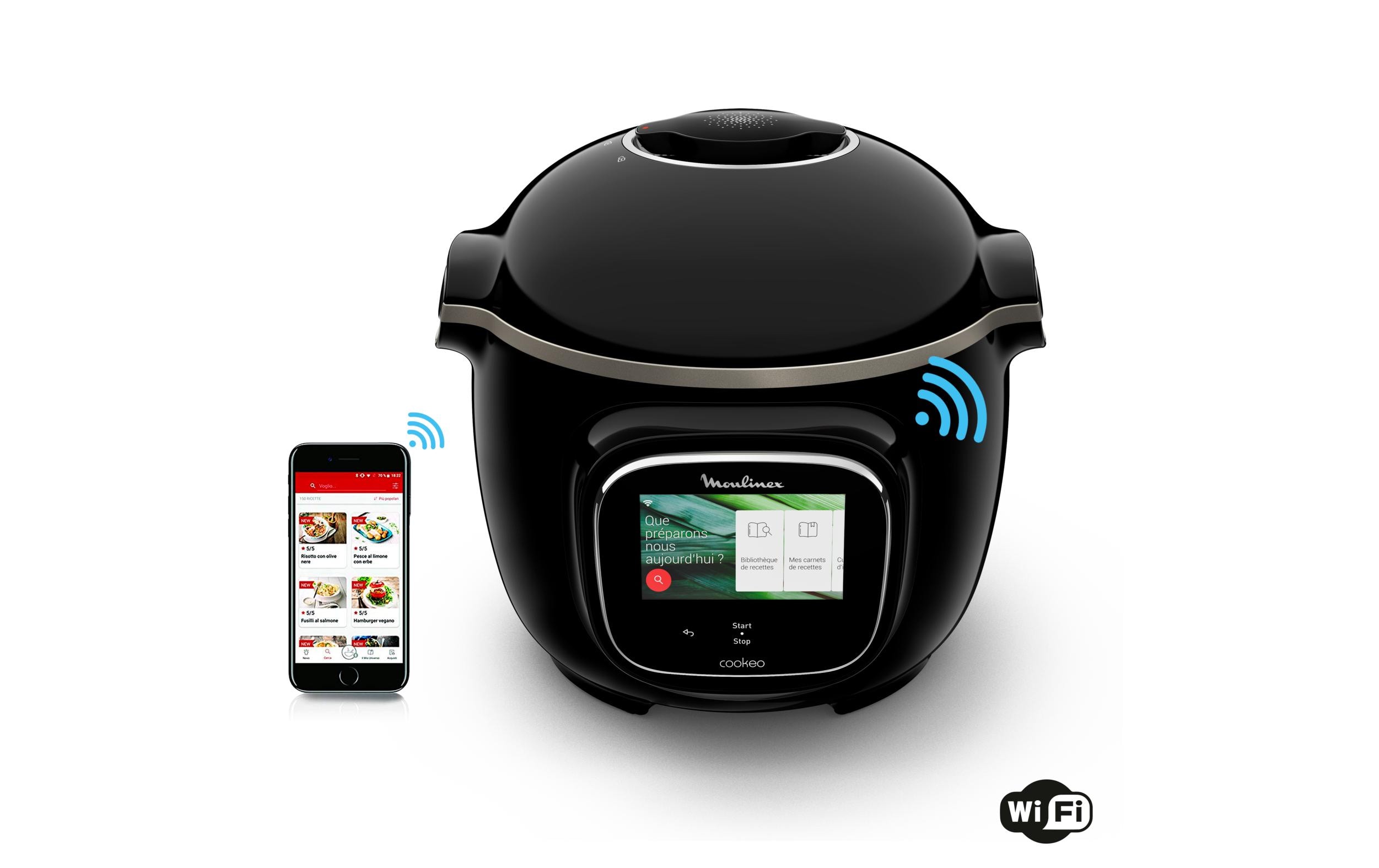Küchenmaschine Cookeo Touch CE9028CH Schwarz<br>Smarter Multikocher mit 13 Kochprogrammen