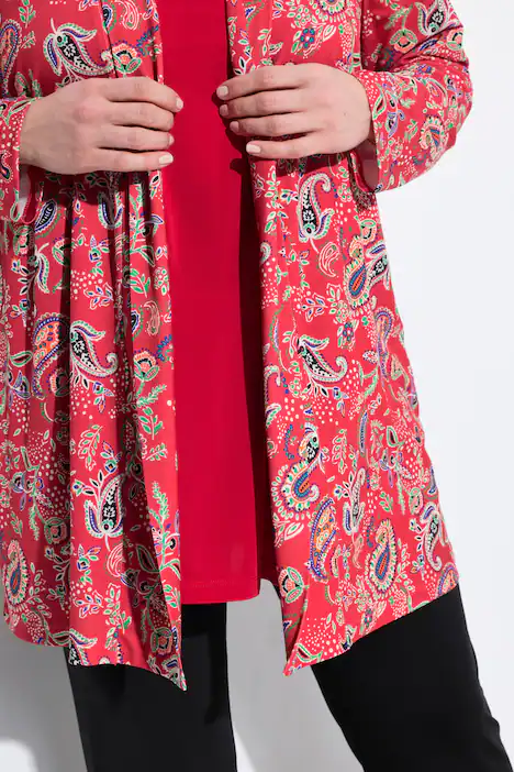 Jerseyjacke, A-Linie, Schalkragen, Langarm, pfauenblau