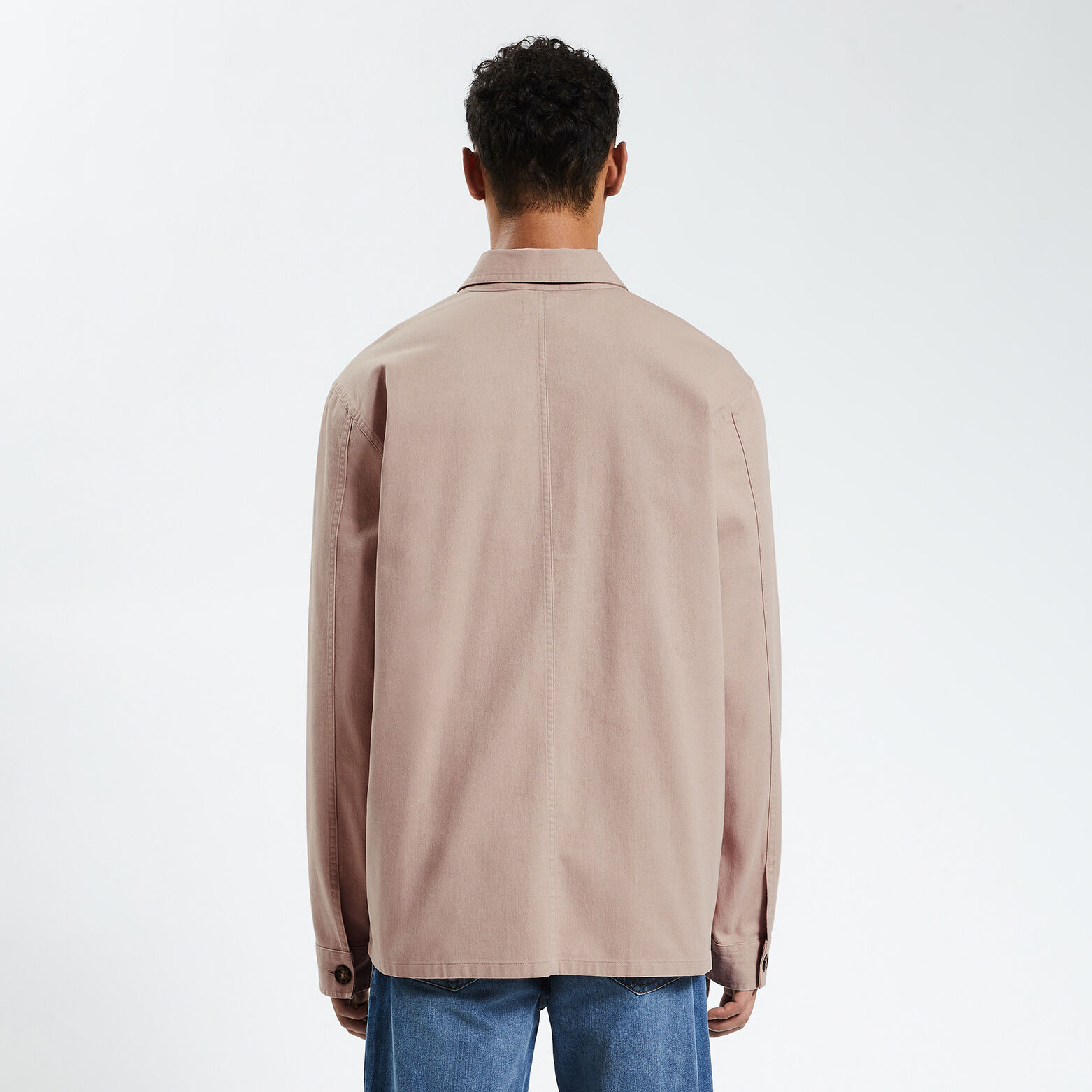 Surchemise regular unie coton recyclé twill Rose pâle
