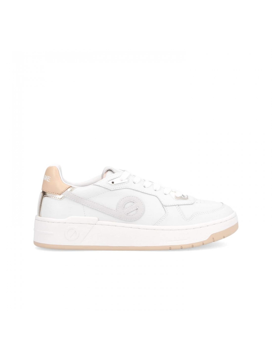 no name Baskets de ville femme kelly sneaker cuir blanc/saumon