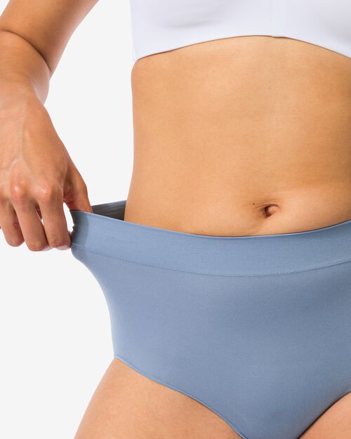 slip femme taille haute sans coutures micro bleu moyen