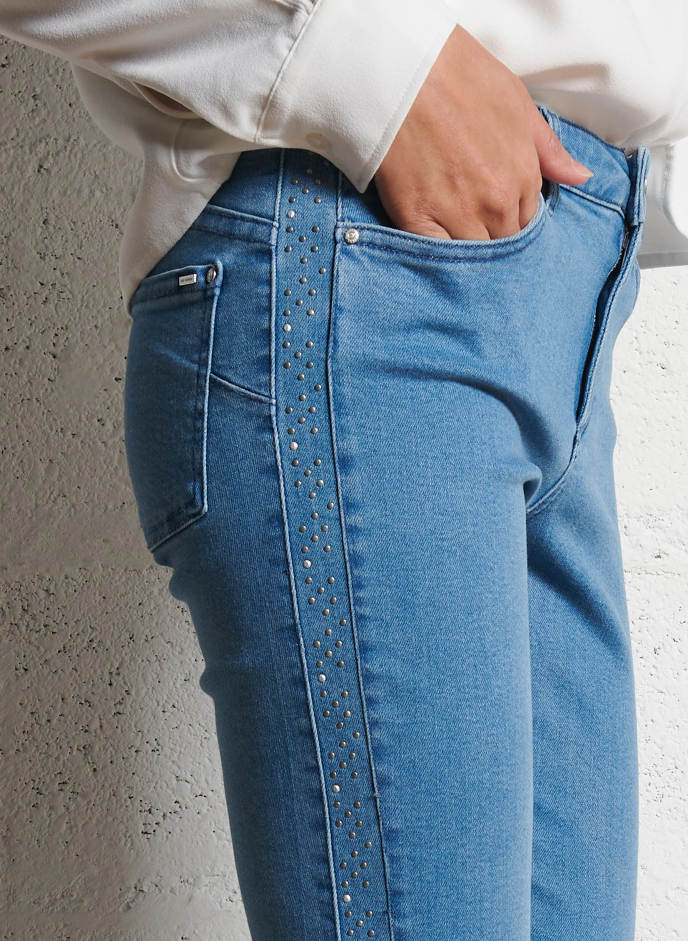 Jean slim en coton mélangé | Bleu