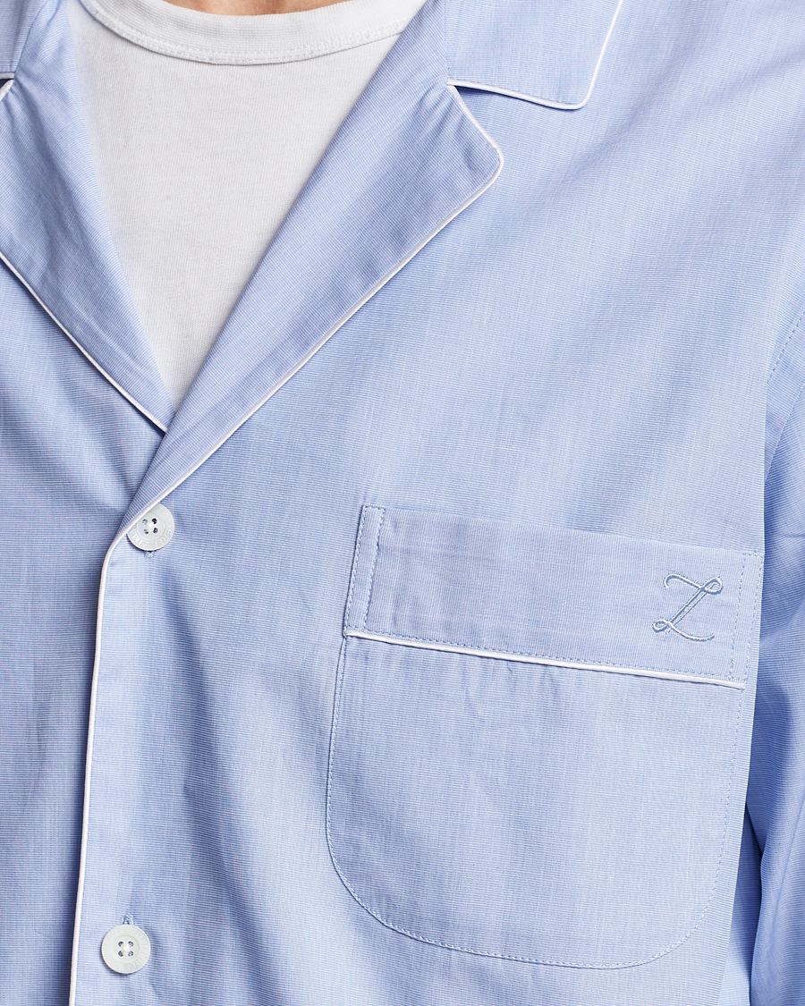 Zimmerli of Switzerland Mercerized Cotton Pyjamas Light Blue