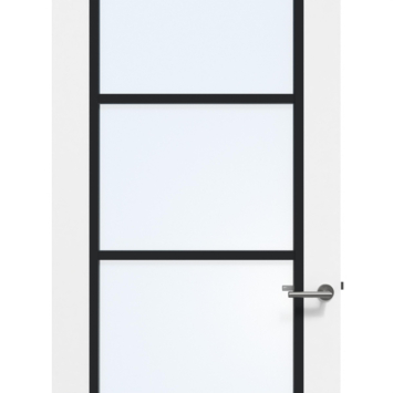 Arne & Bodil binnendeur ABB103 blank glas - wit afgelakt - glaslat diep zwart