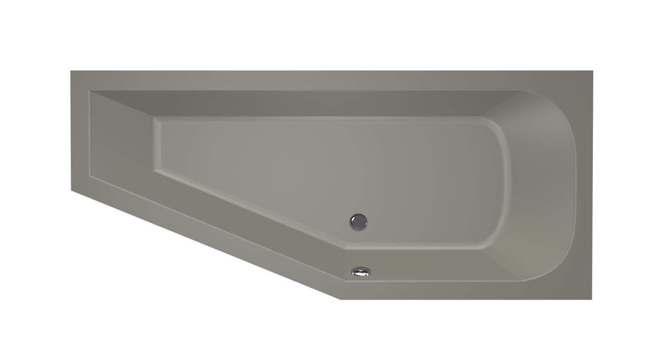 Xenz Lagoon Compact badkuip rechts 160x75x40cm cement