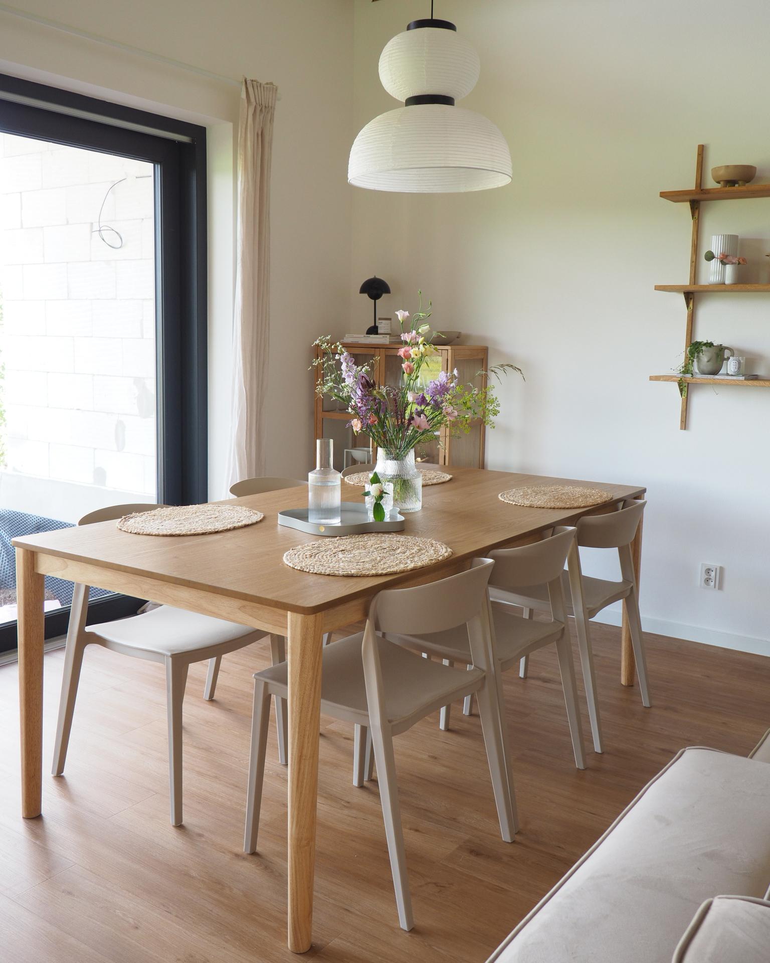 Eettafel ERMELO Natuurlijk essenhout 100 cm 200 cm