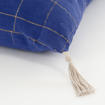 Sierkussen ruit blauw -  l55xb35xh10cm