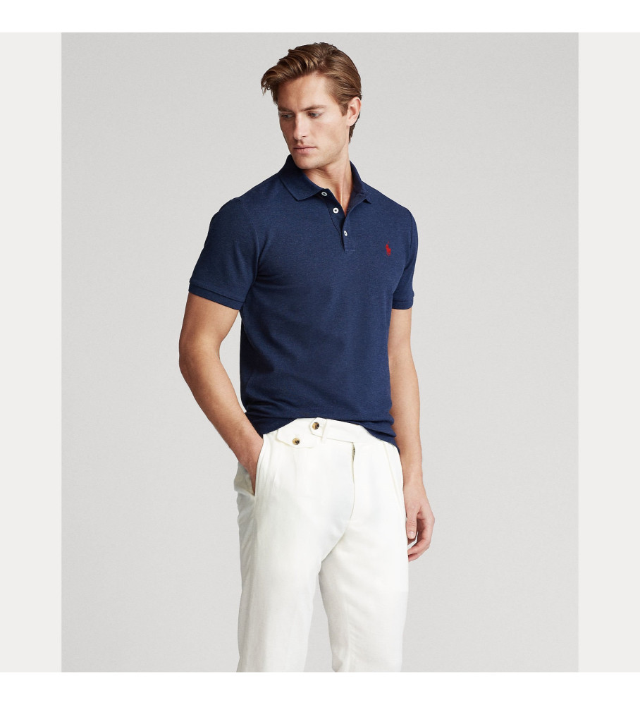 Polo Ralph Lauren Slim Fit Stretch Piqué em Azul Marinho