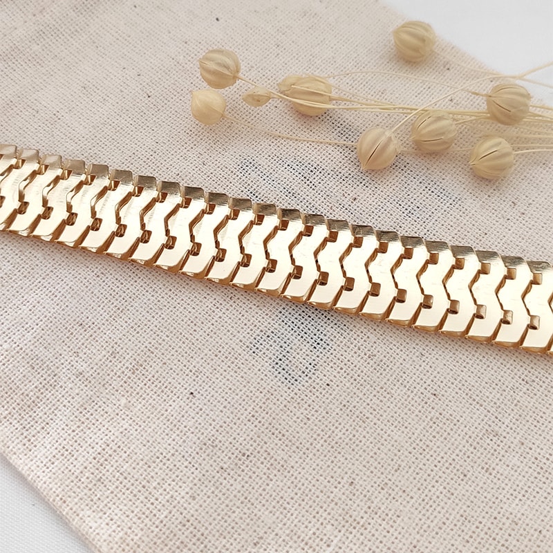 Bracelet chaîne plate - Laiton plaqué or
