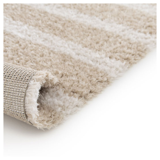 Tapis doux en matière recyclée - soft line - beige - 120 x 170 cm