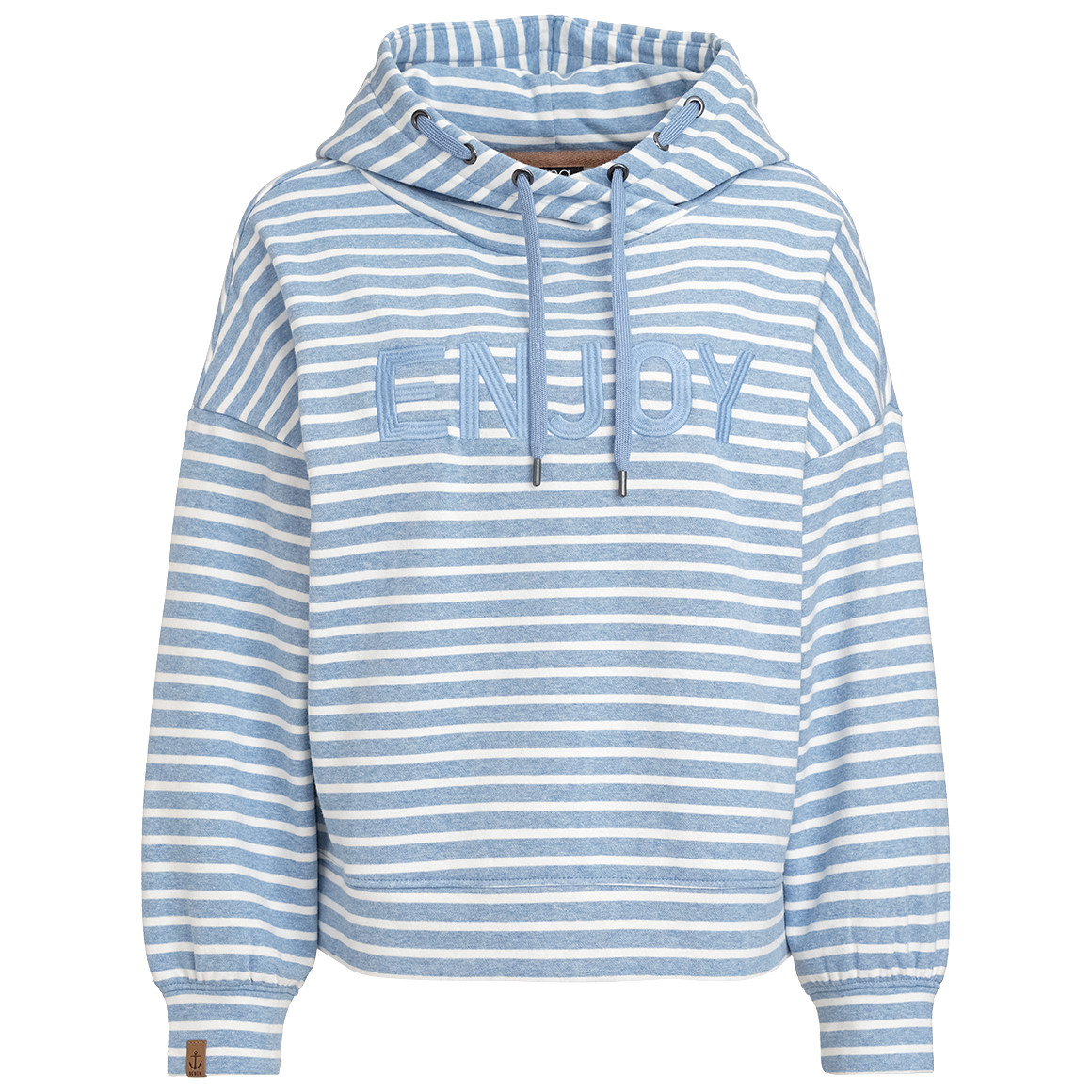 Gina Damen Hoodie mit Streifen hellblau