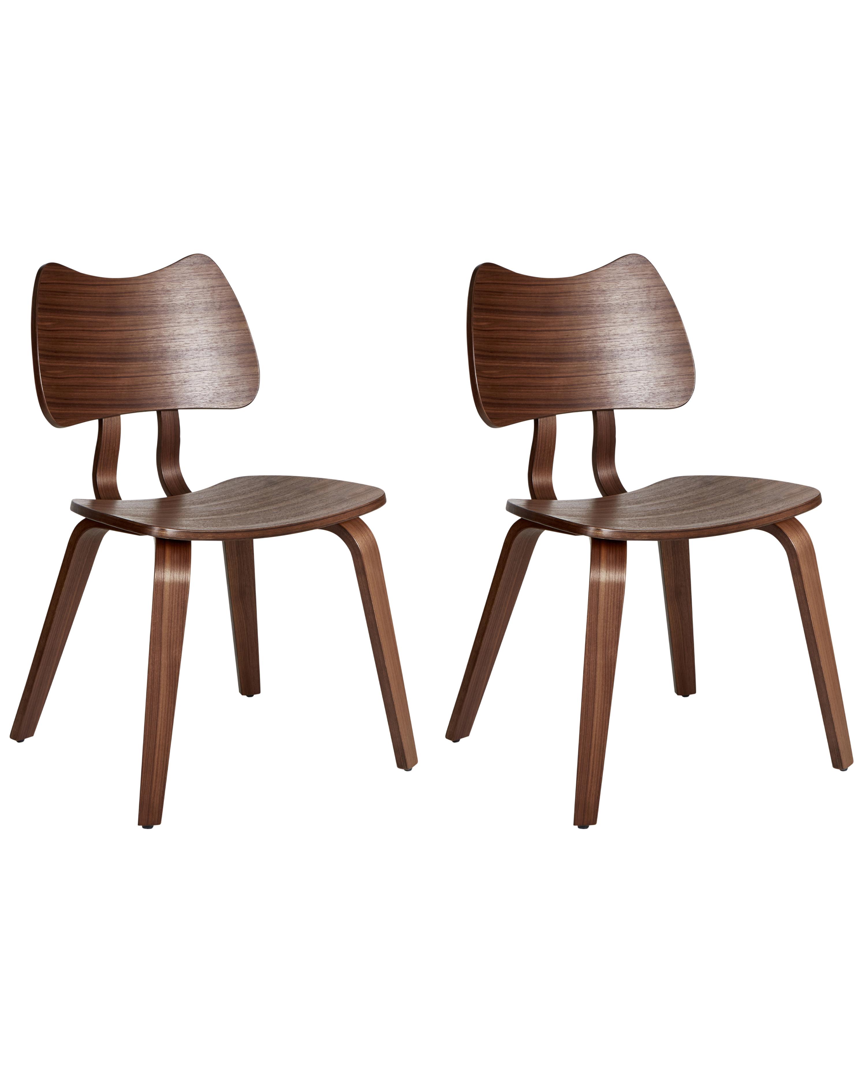 Set van 2 eetkamerstoelen DIANA Hout Donkerbruin