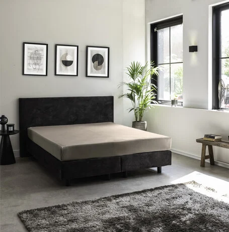Hoeslaken Egyptisch Katoen Stretch - Taupe