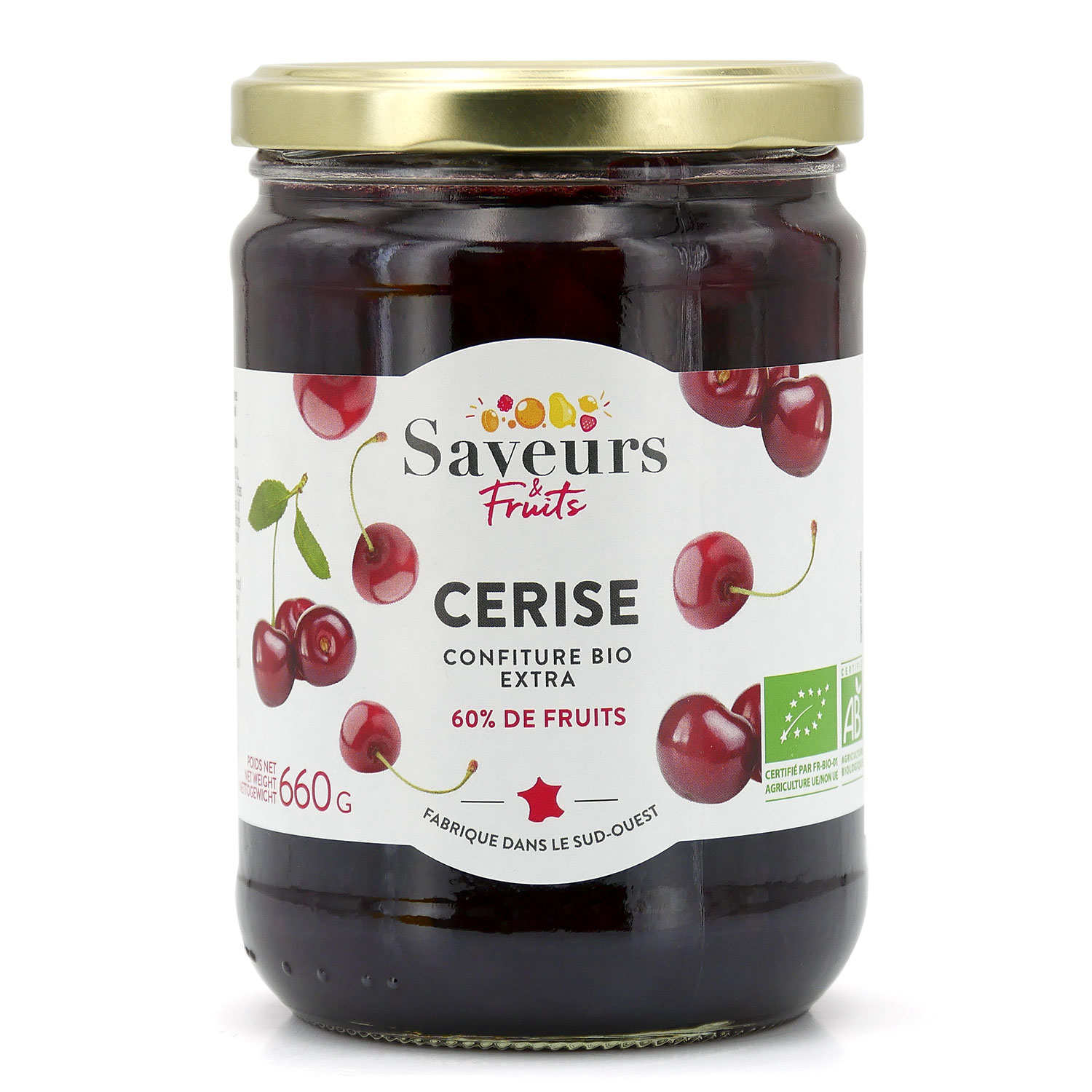 Confiture extra de cerise bio - Format Familial