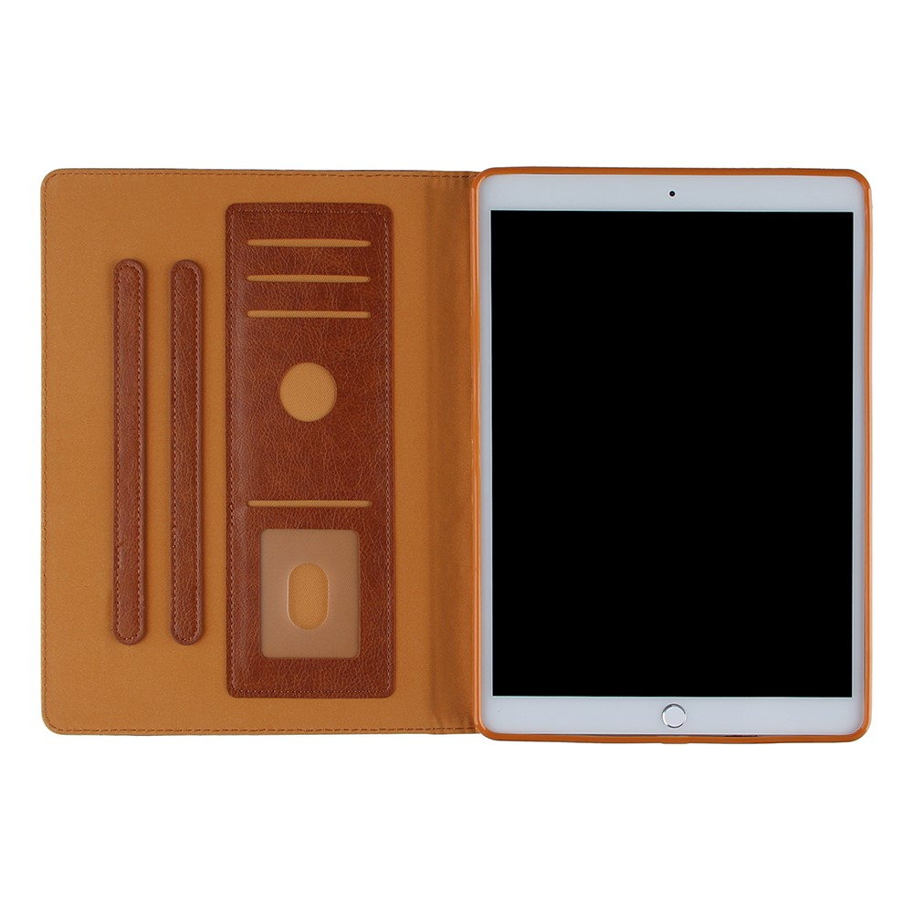 iPad 9.7 (2018/2017) / iPad Pro 9.7 / iPad Air 2 / iPad Air Leder Tasche Flip Cover Blumen Mandala Imprint - Braun