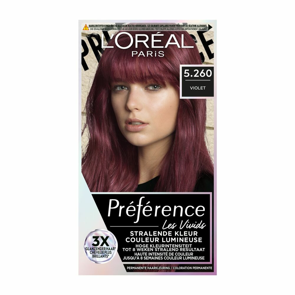 L'Oréal Preference Vivids Permanente Haarkleuring 5.260 Violet