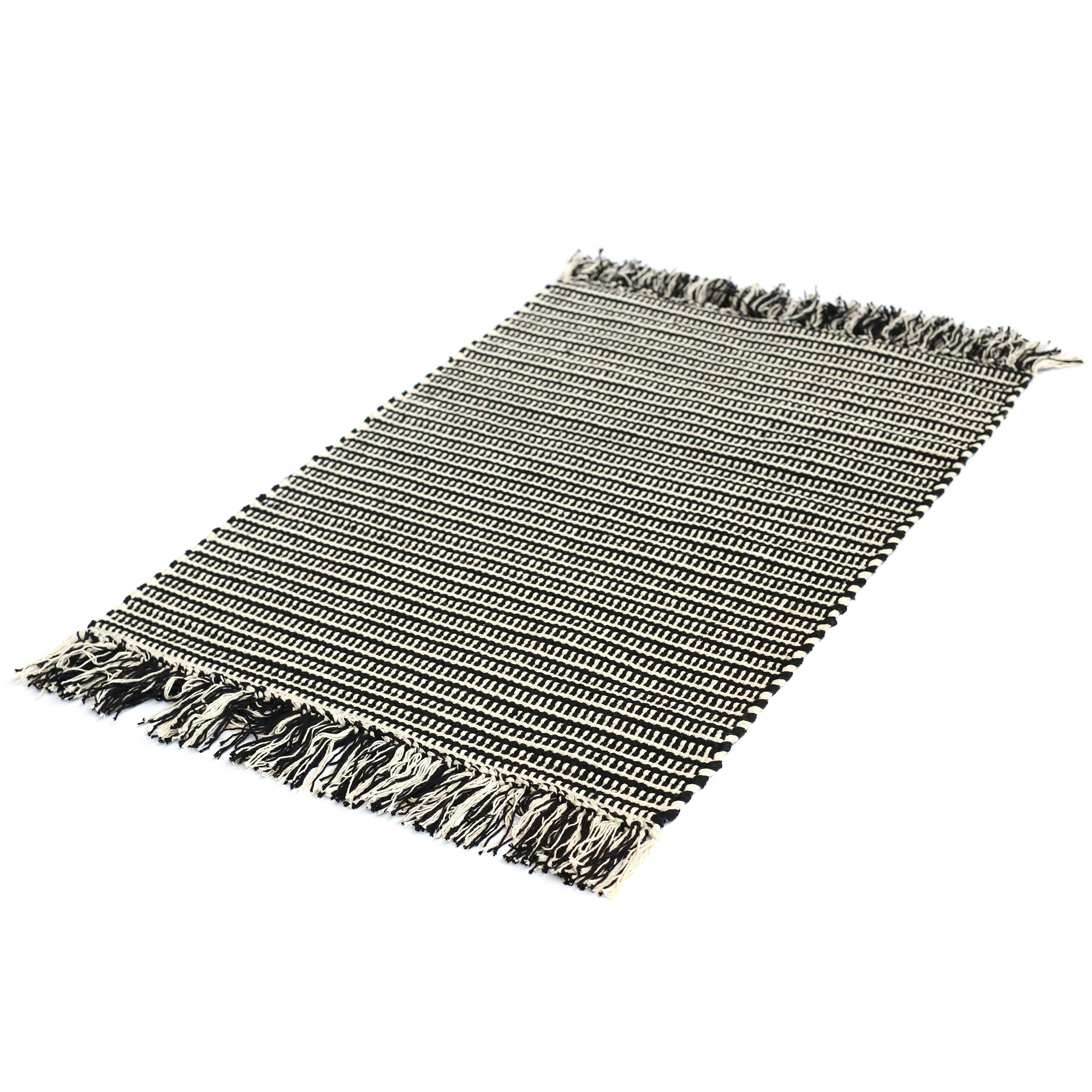 Mini-Rug 'Kreon' schwarz-weiß, B 90 cm, L 60 cm von fischer's lagerhaus