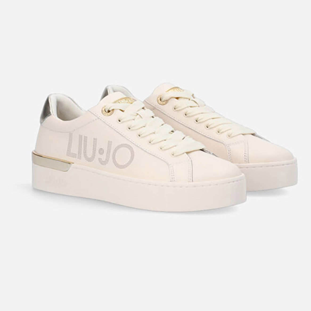 Liu-Jo Sneakers en Cuir Lana beige/argenté