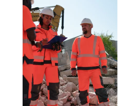 Tee-shirt de travail manches longues haute-visibilité orange fluo Würth MODYF