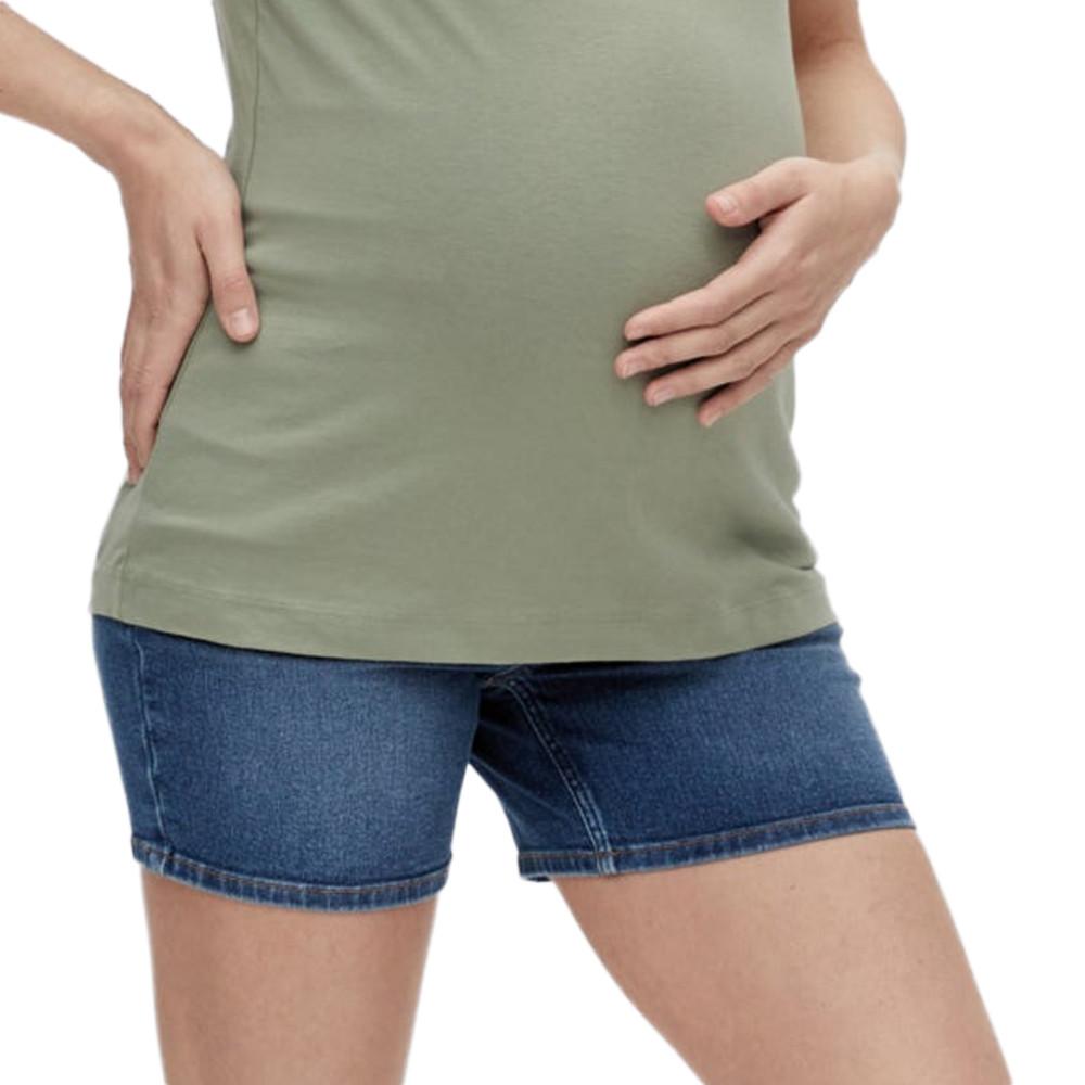 Mamalicious Short de Grossesse en Jean Bleu Femme Mamalicious Lamy
