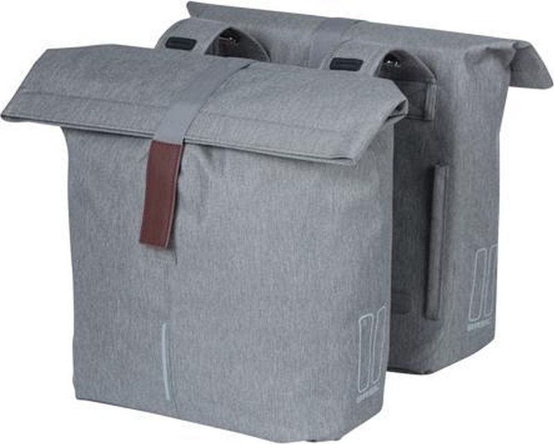 Basil City Dubbele Fietstas - Grijs Melee - 32 Liter