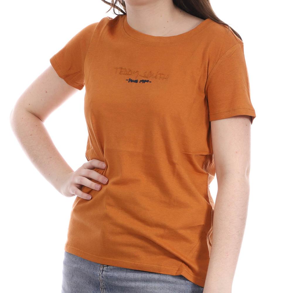 Teddy Smith T-Shirt orange femme Teddy Smith Ticia Jersey Suede