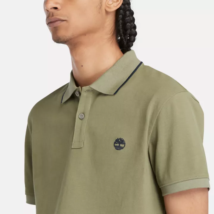 Polo à col imprimé Millers River pour homme en vert