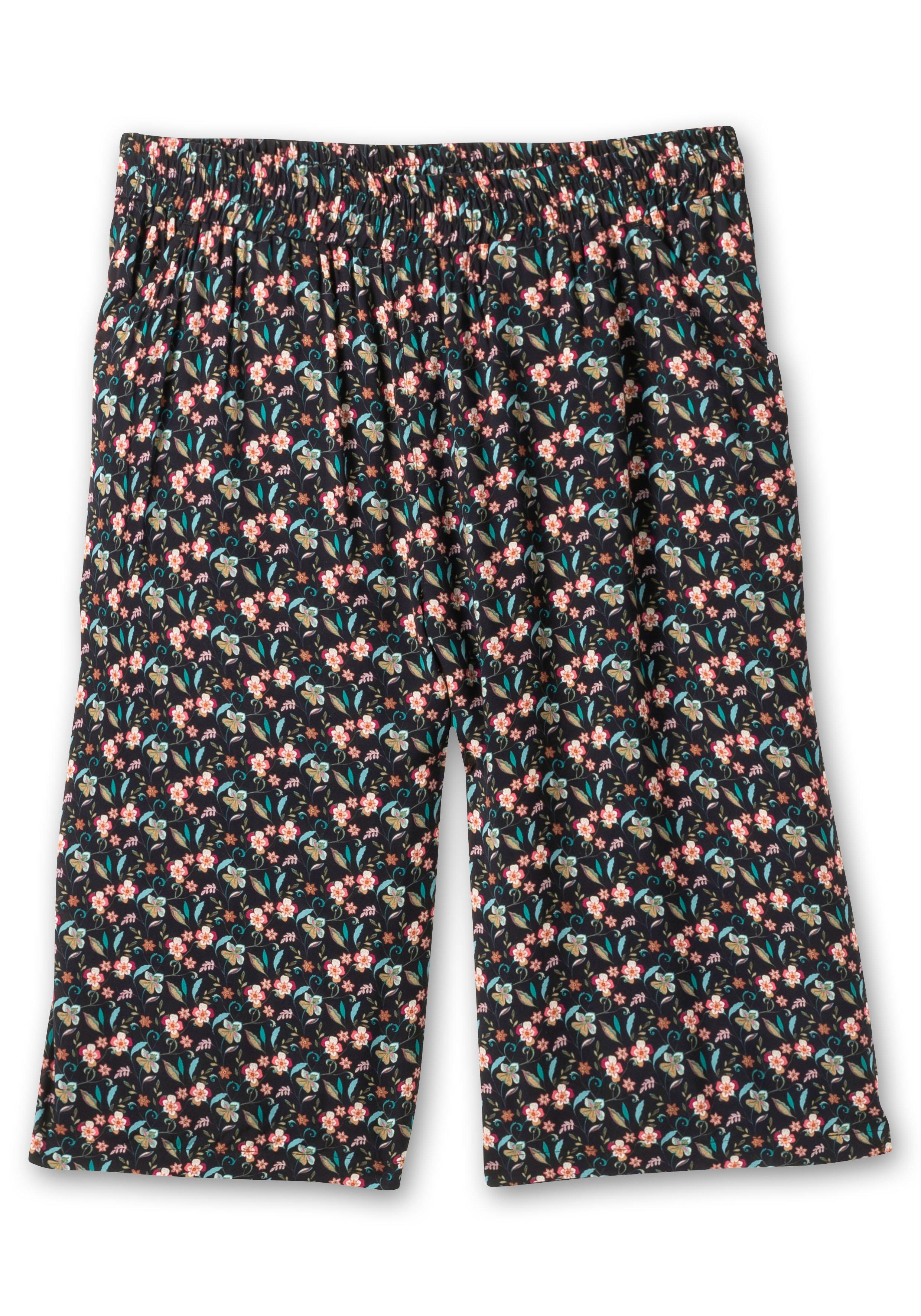 Weite Bermudas mit Smokbund, aus Viskose