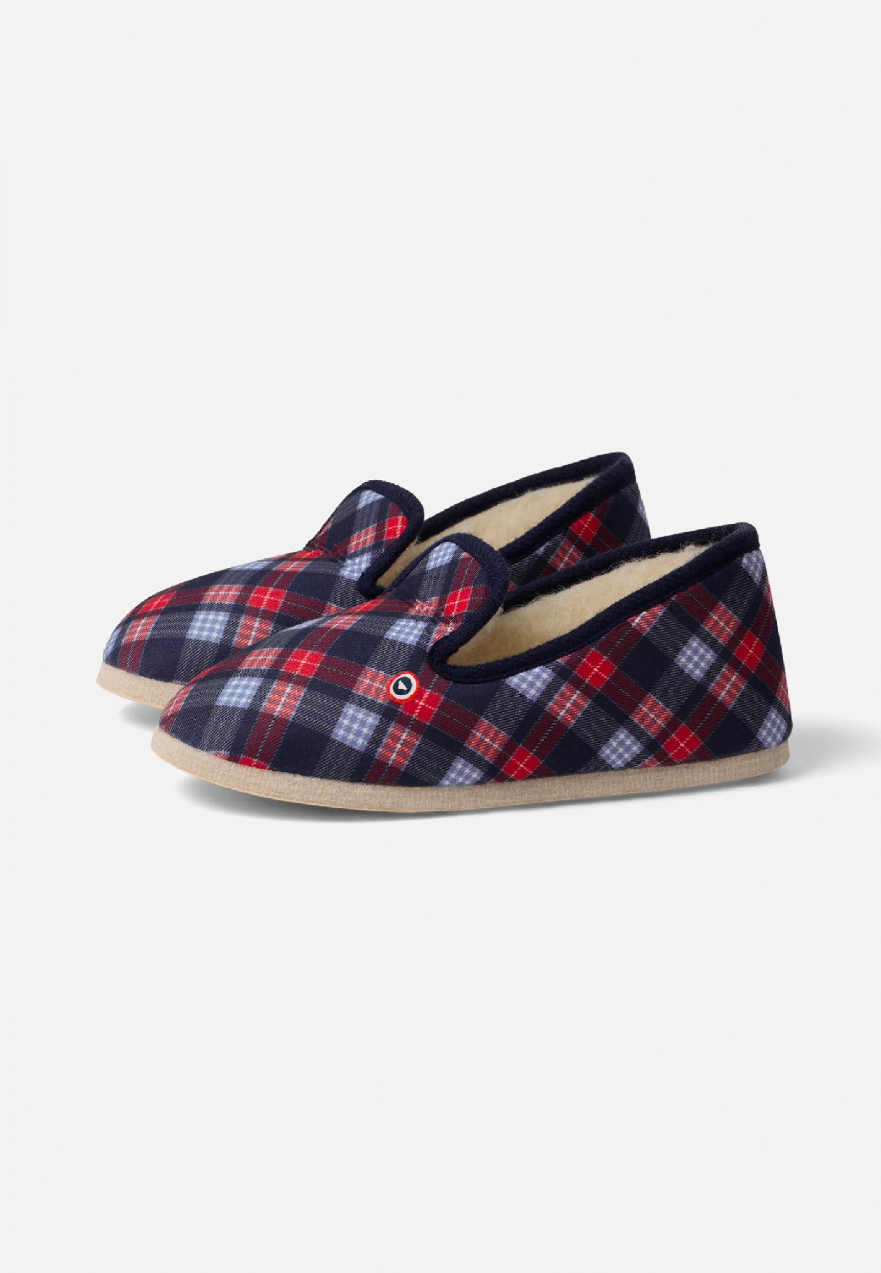 Chaussons d'intérieur en laine-Pantoufles Tartan