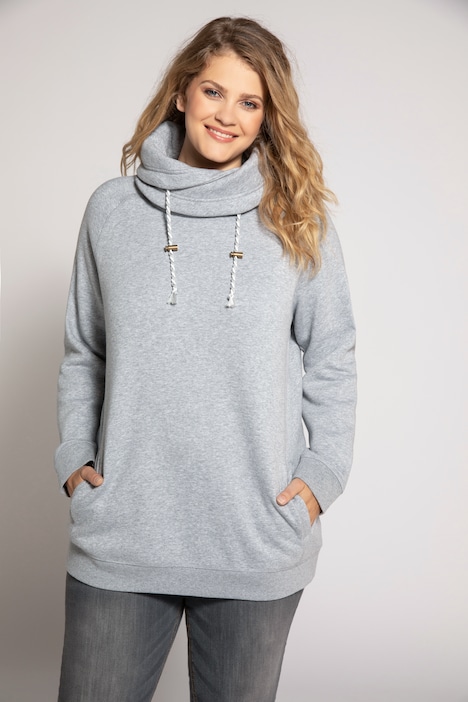 Sweatshirt, weiter Stehkragen, Taschen, Raglan-Langarm