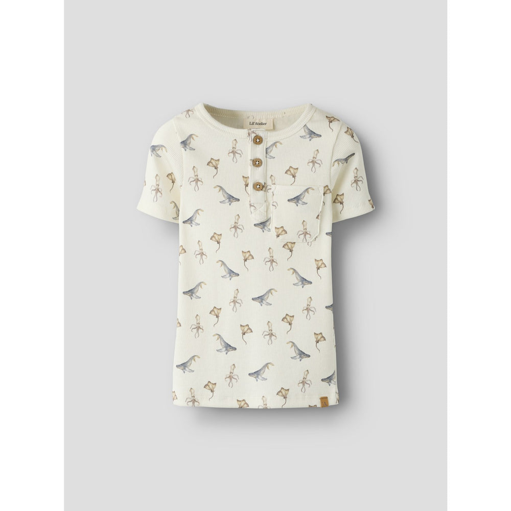 Køb Lil'Atelier Coconut Milk Sea Animals Nmmlavo Esi Ss Slim Top Lil
