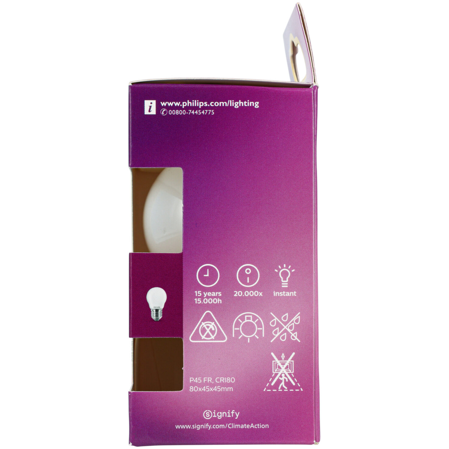 Philips LED-Kugel E27 warmweiss 2.2 W