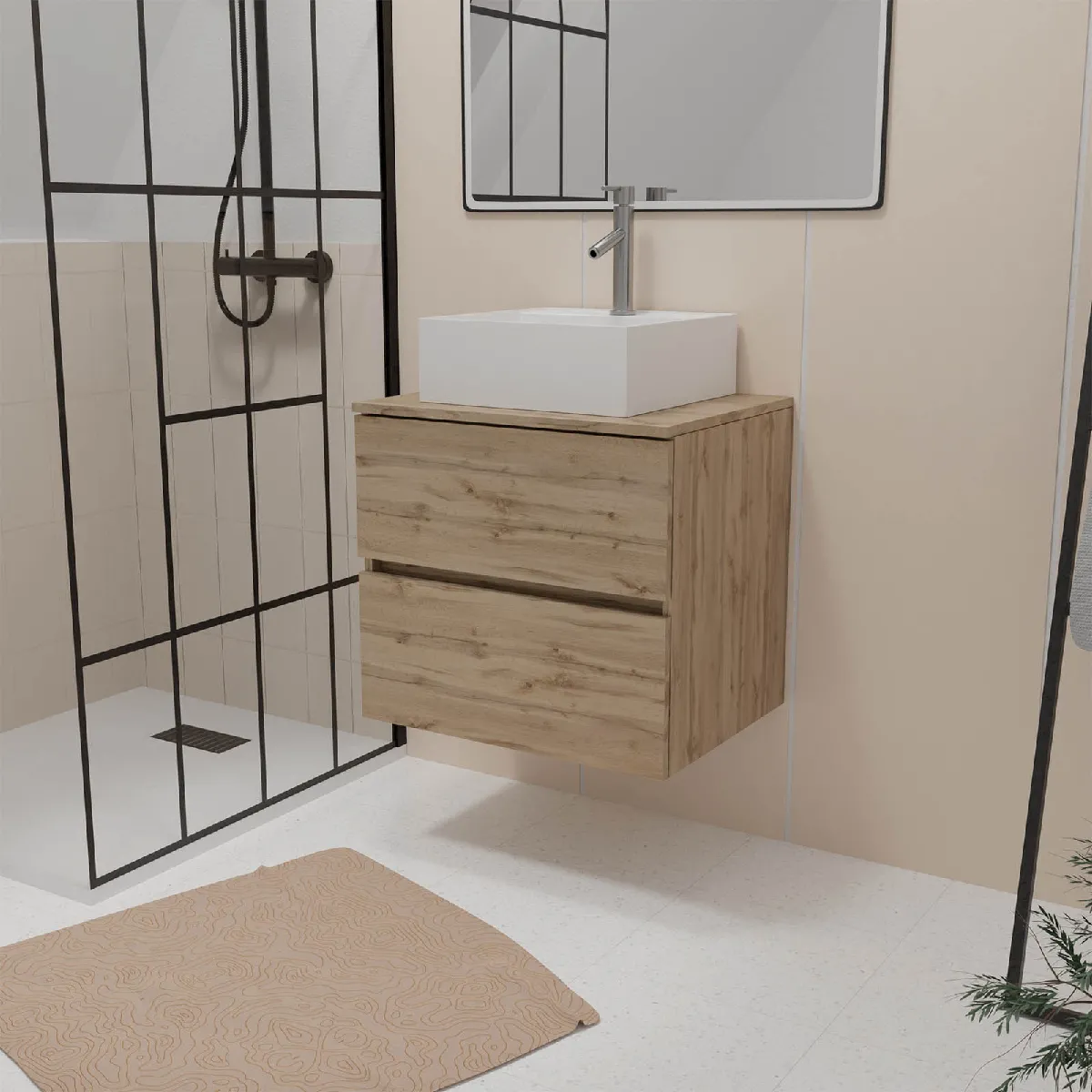 AURLANE Meuble salle de bain 60 cm