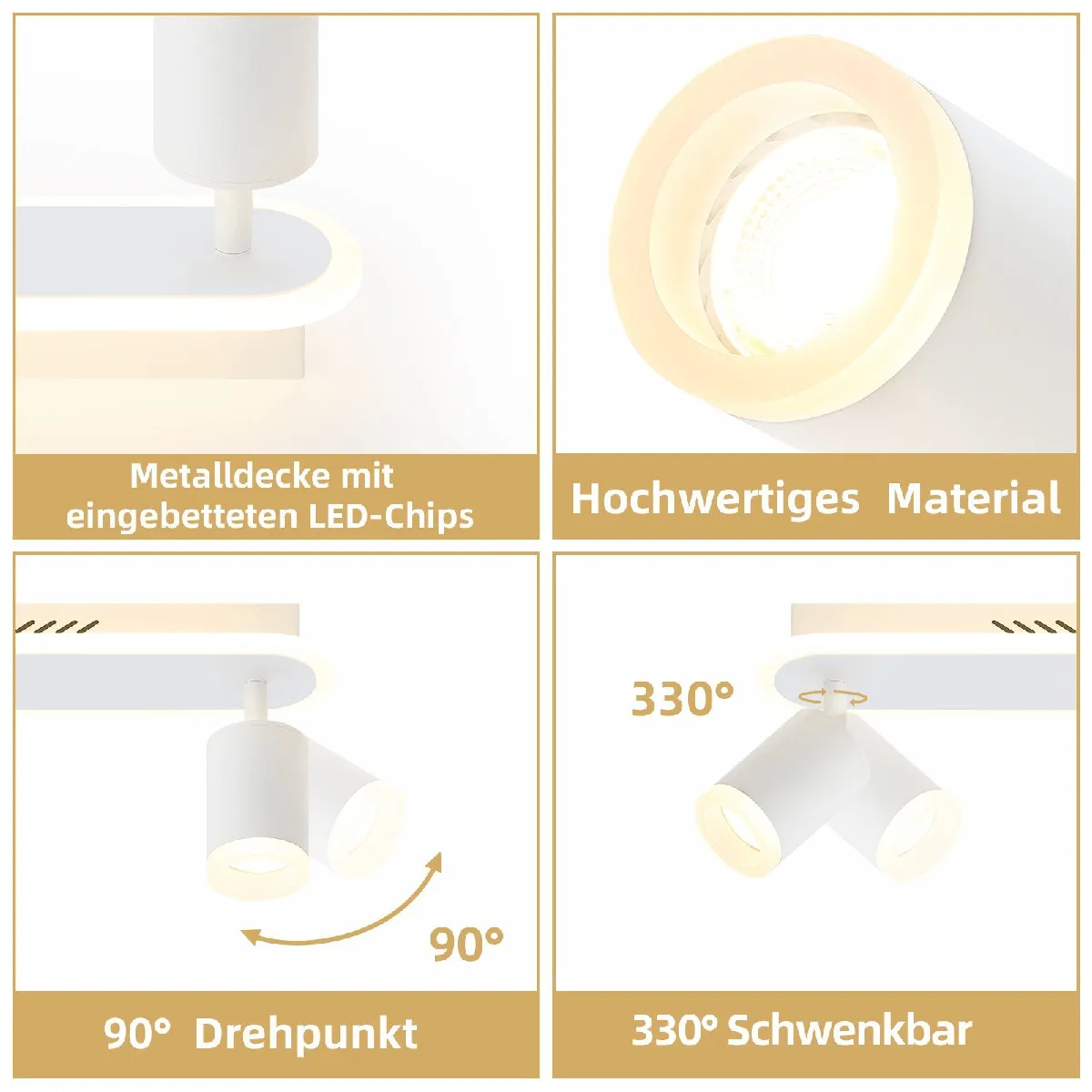 NETTLIFE 2 Spots de plafond LED GU10