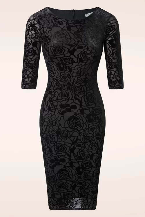 Vintage Chic for Topvintage Paola Devore pencil jurk in zwart