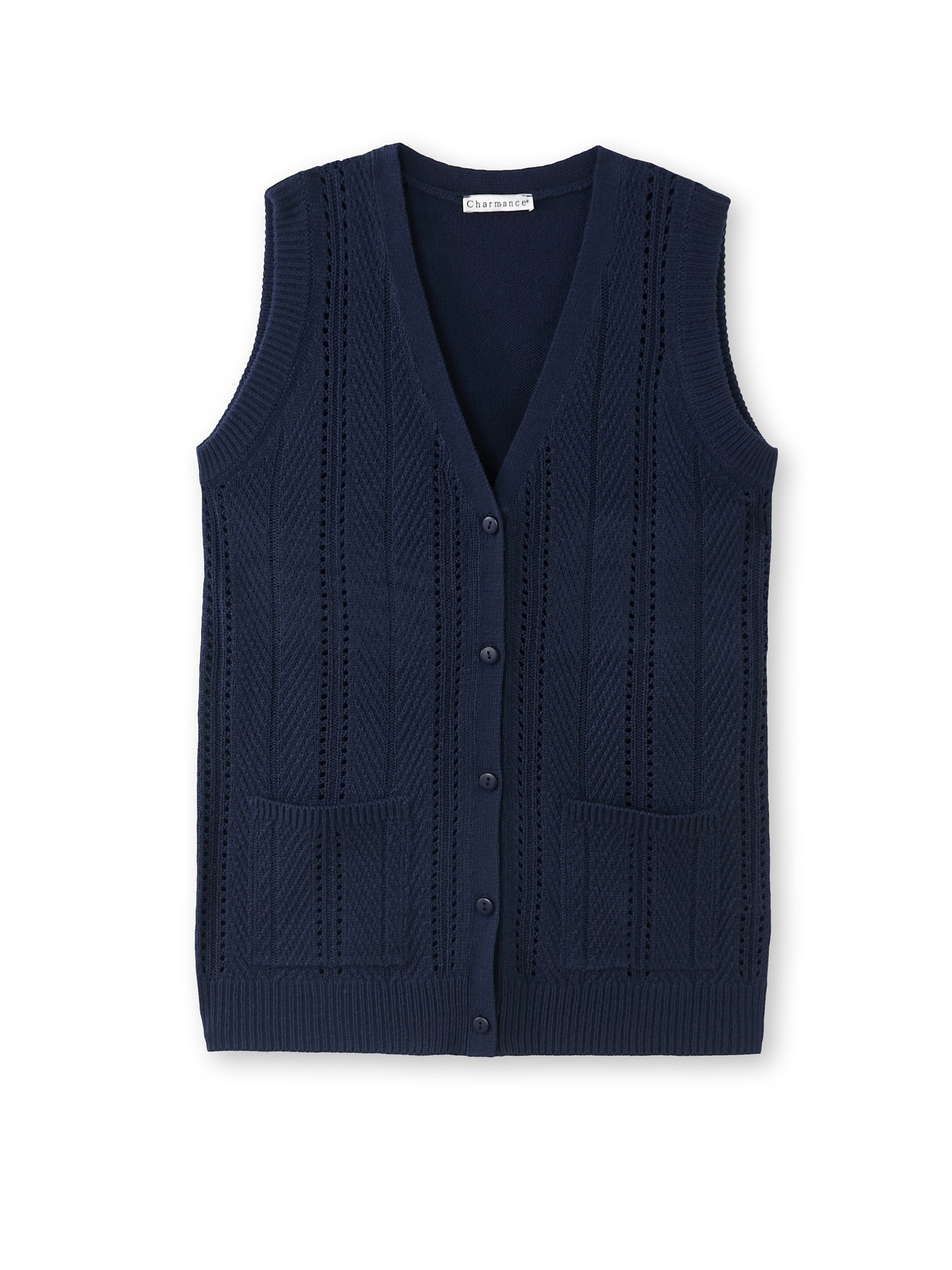 Gilet sans manches point ajouré