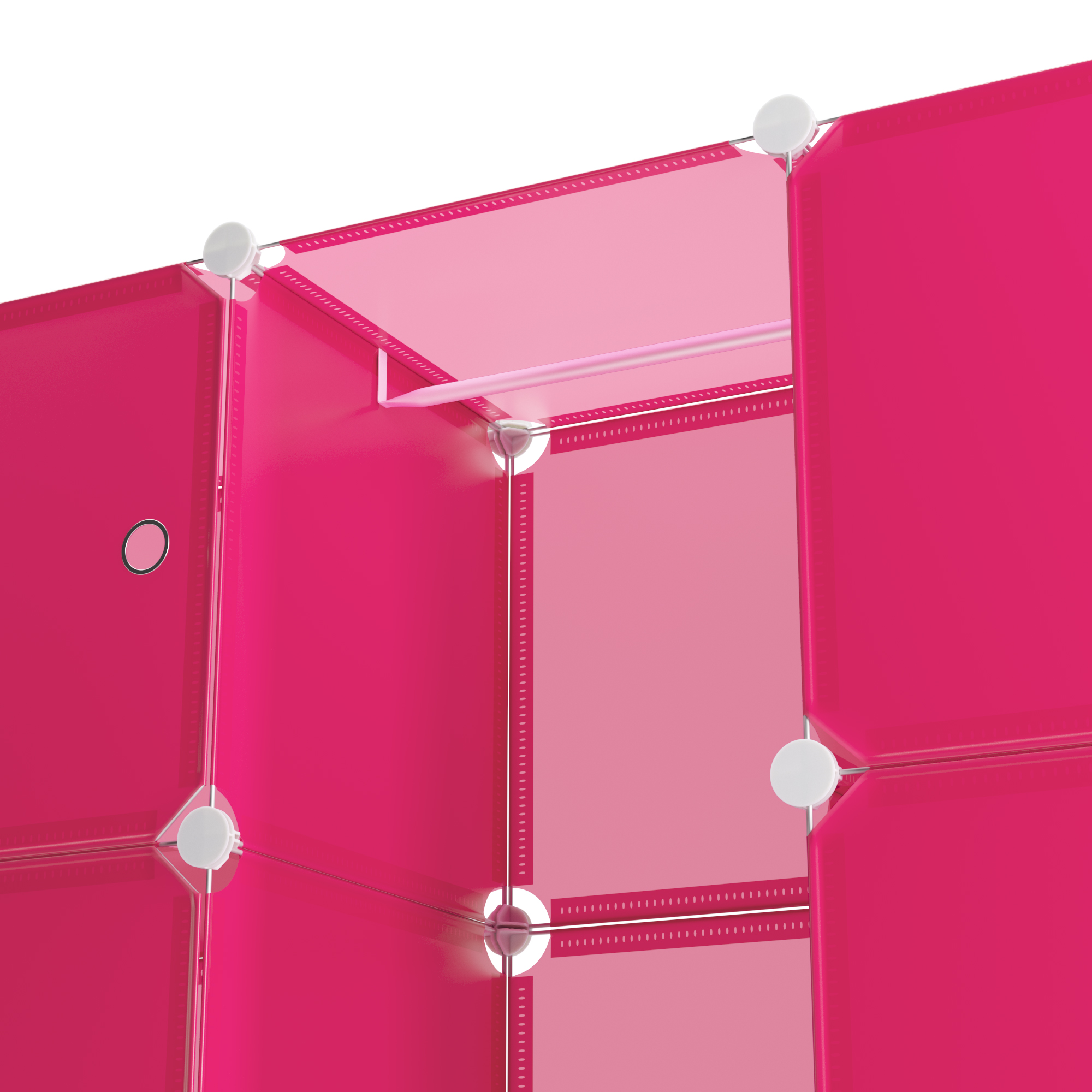 Kleiderschrank Steckregal pink 12 Boxen