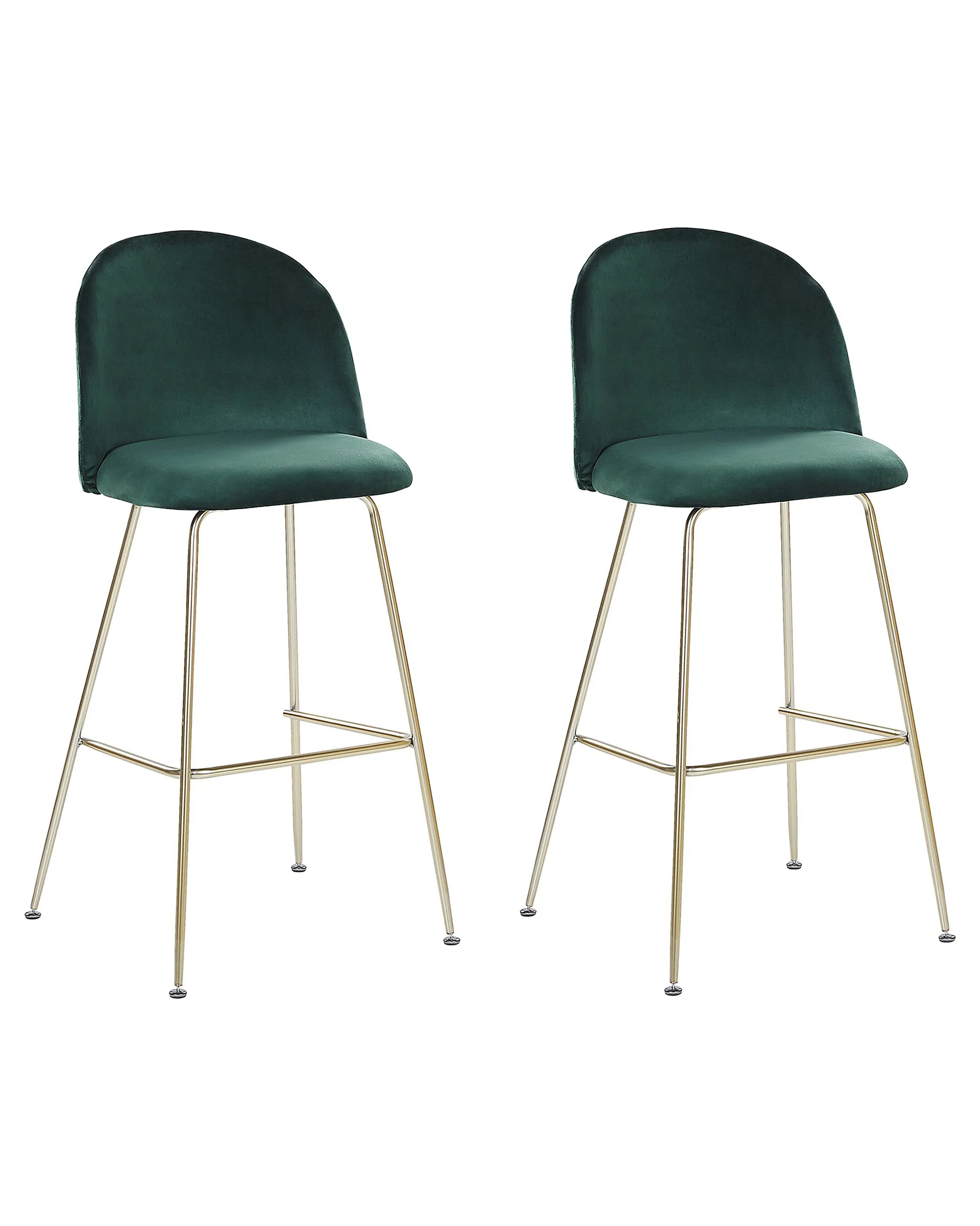 Set van 2 barstoelen ARCOLA Fluweel Smaragdgroen