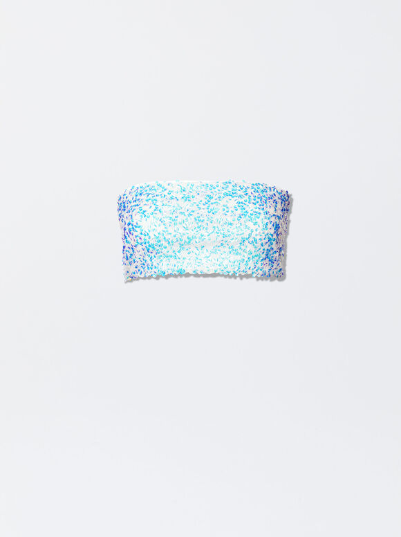 Top bandeau com lantejoulas - Multicolorido