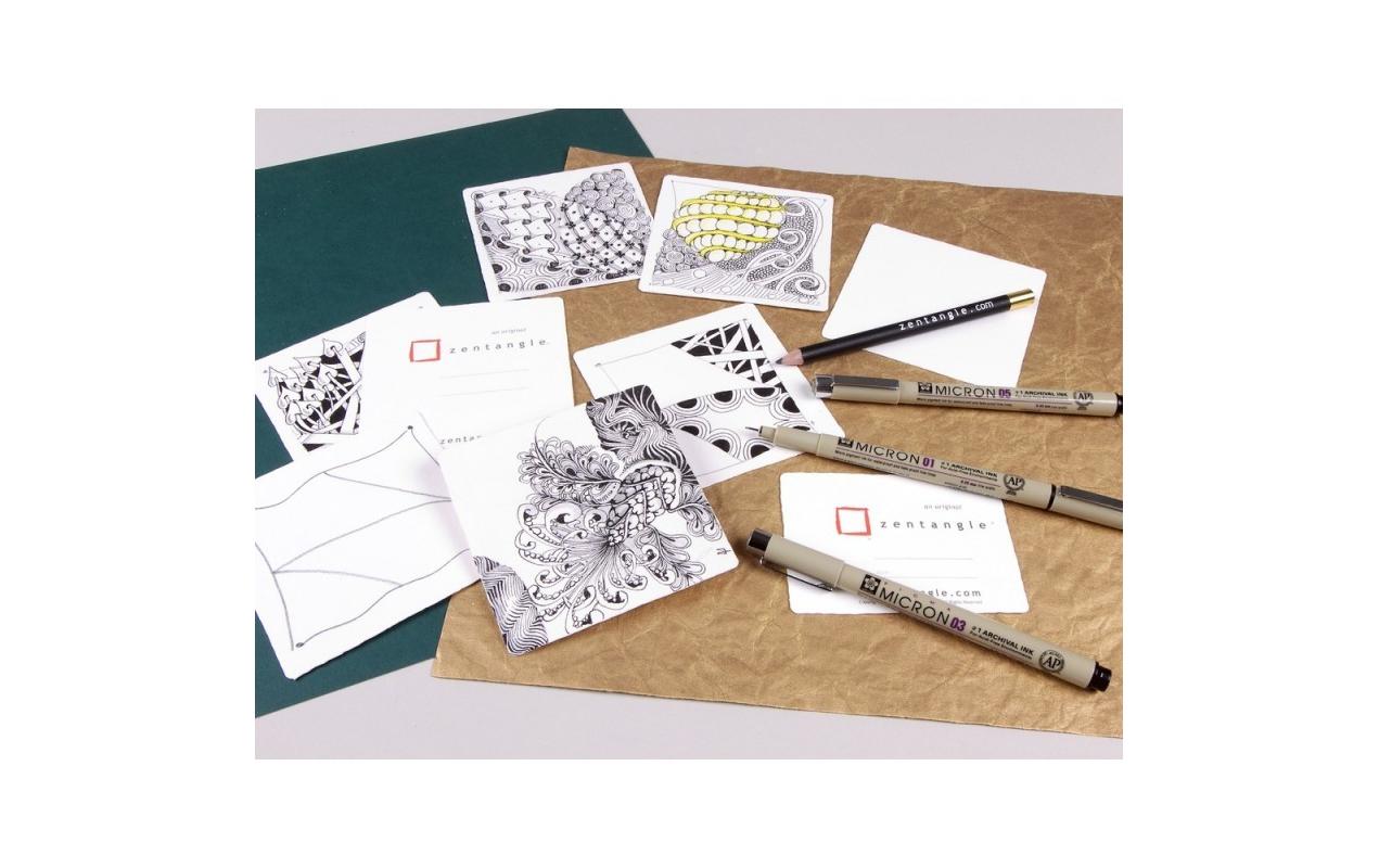 Malkarten Zentangle Tool Set 8.9 x 8.9 cm, 20 KachelnZeichenkacheln für Hobbykünstler und zum Entspannen
