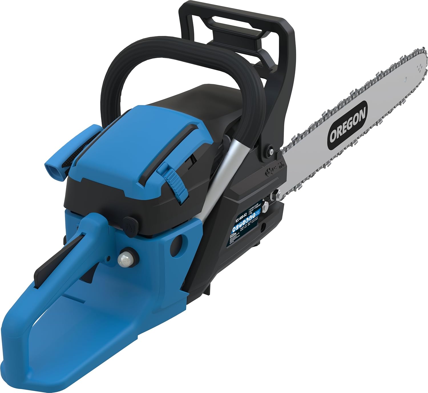 Güde Benzin-Kettensäge KS 450-55 (55 cm³ Hubraum, 42 cm Schnittlänge, 2,3 kW / 3,1 PS Motorleistung, GS-geprüft, 22 m/s max. Kettengeschwindigkeit, Leichtstartsystem, inkl. Oregon Schwert & Kette)