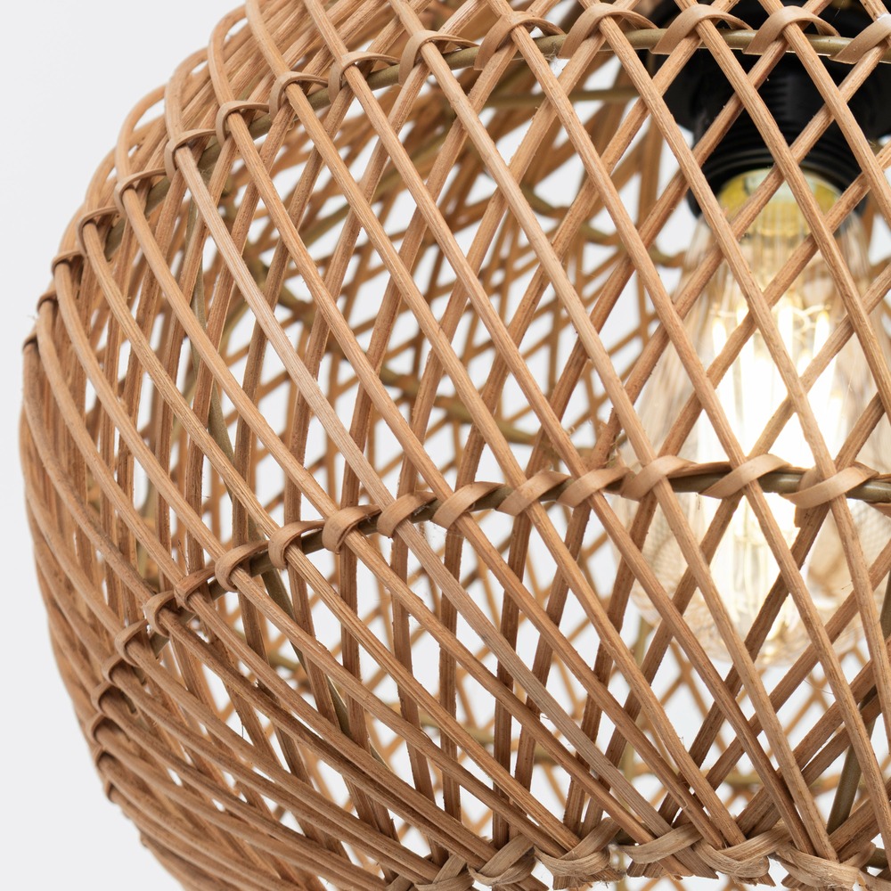 Abat-jour pour suspension - capucine - en rotin - marron - cezare - ø30cm