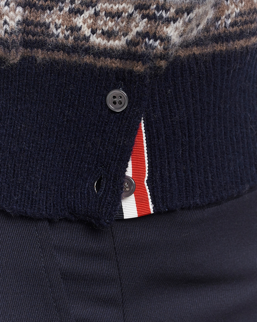 Thom Browne Fairisle Jacquard Cardigan Navy