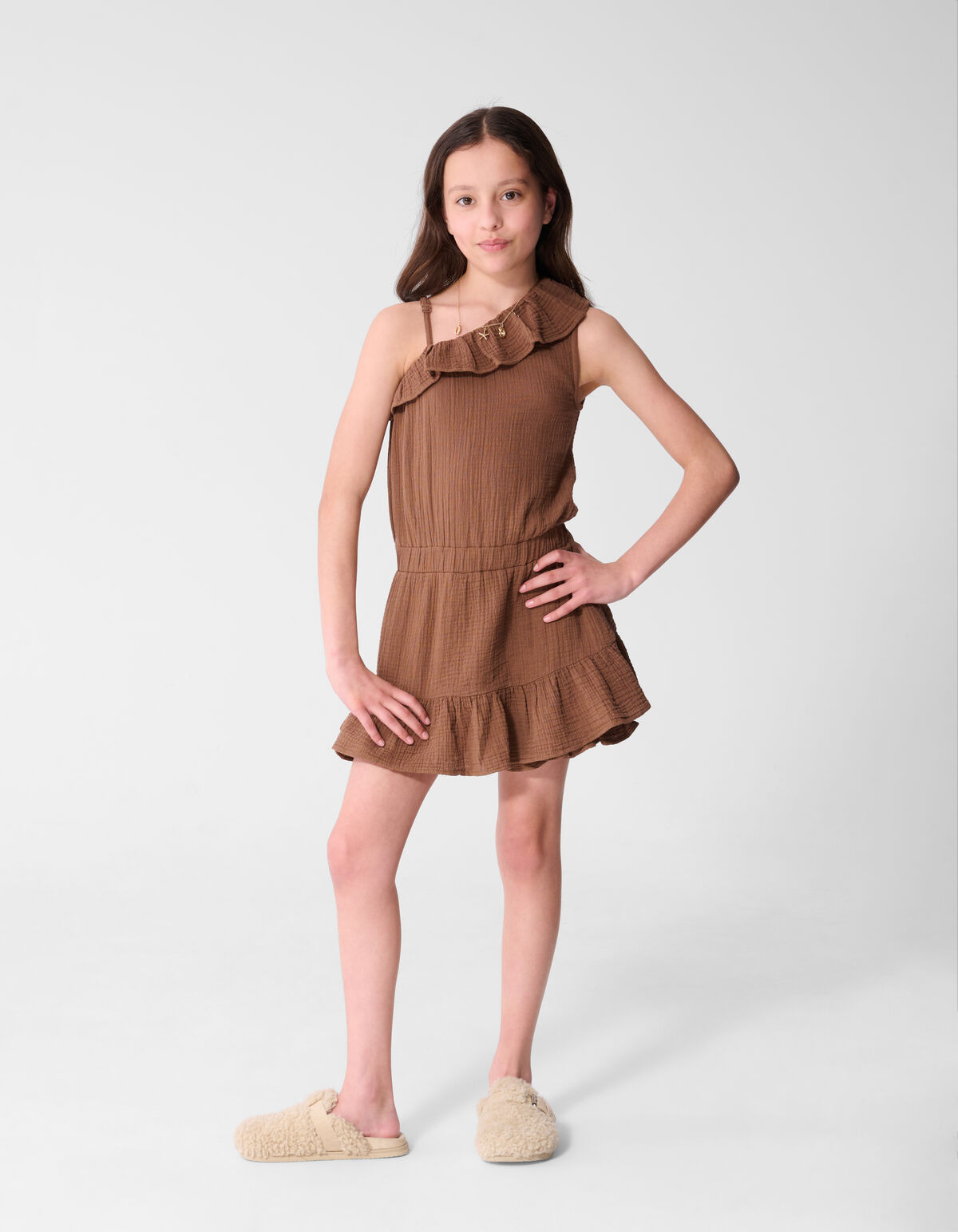 Structuur Playsuit Bruin