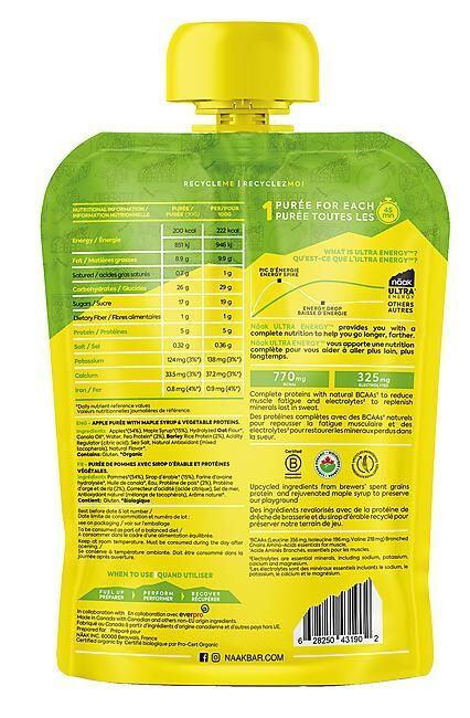 NAAK - PUREE ULTRA ENERGY POMME - SIROP D'ERABLE