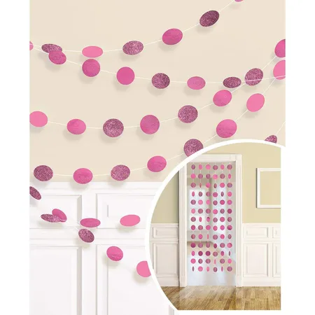 amscan Deko-Hänger Glitzer pink, 6 Stück