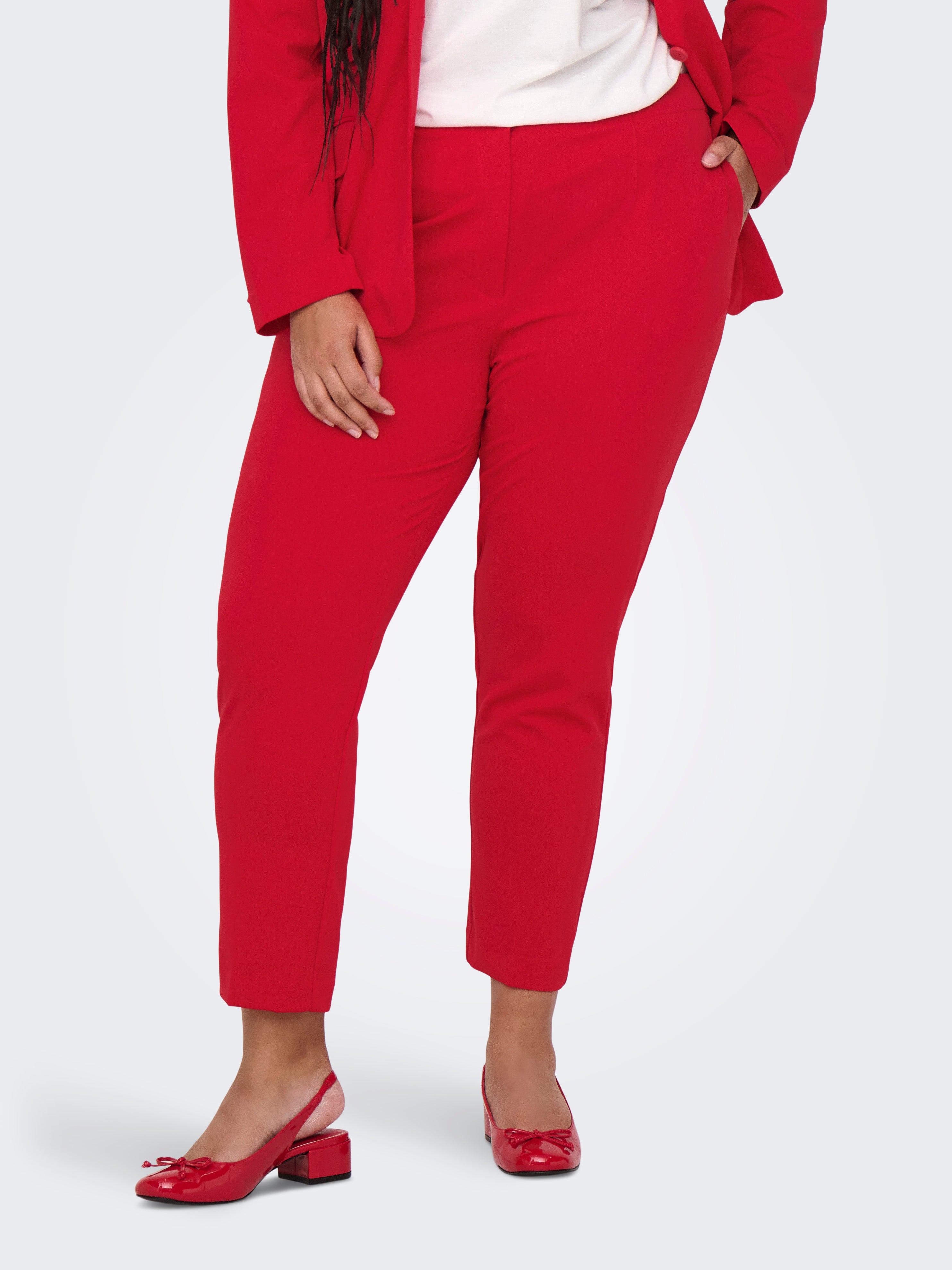 CARRENA Hohe Taille Normal geschnitten Hose Mars Red