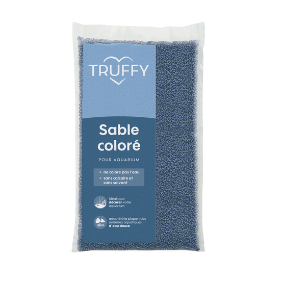 Sable coloré pour aquarium d'eau douce Truffy bleu 12Kg