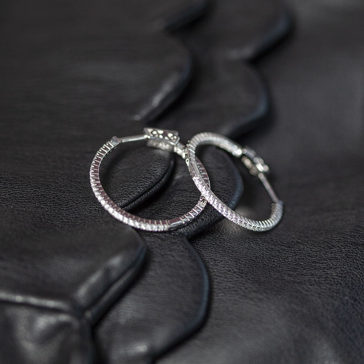Créoles argent zirconias 28 mm