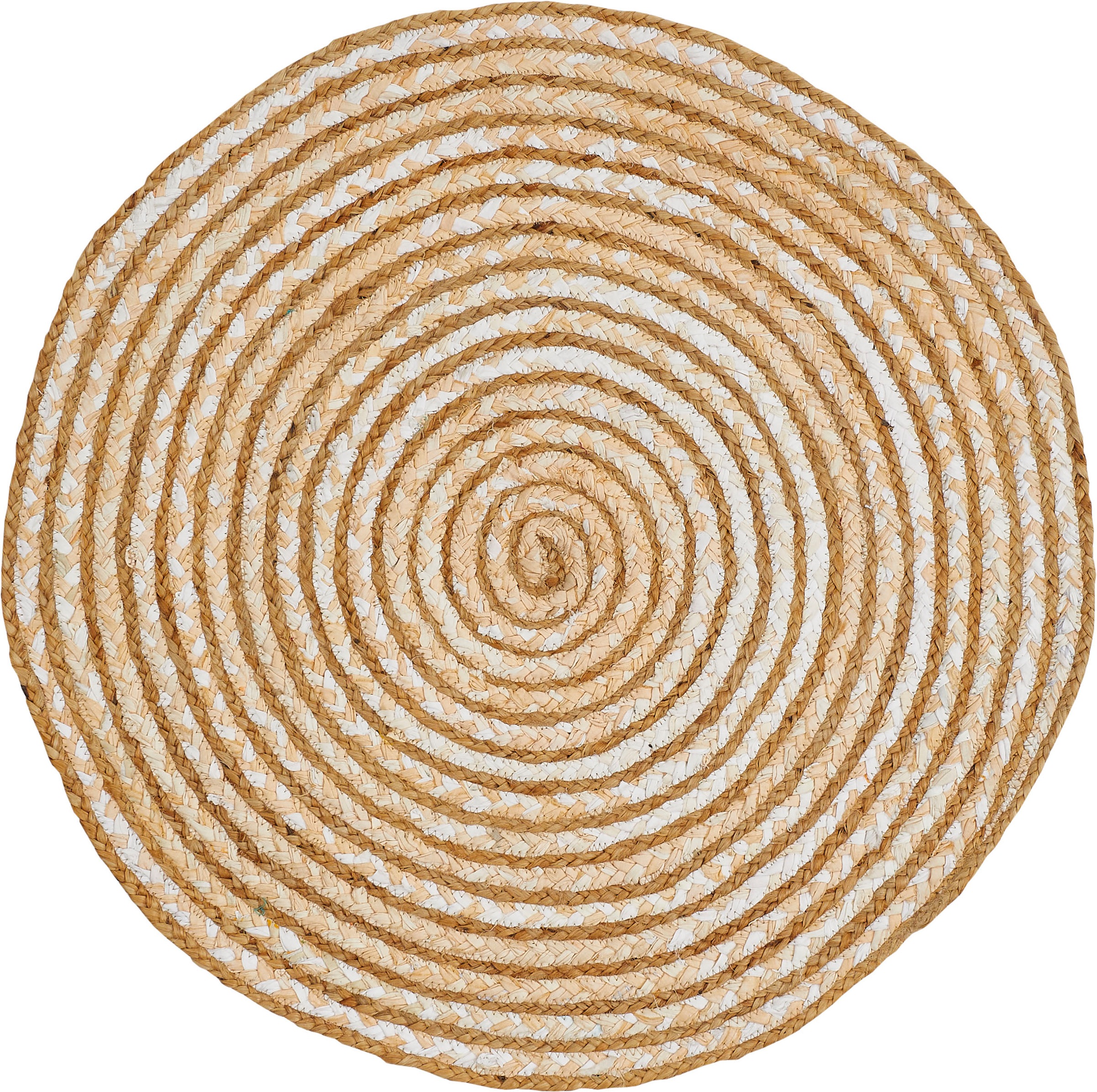 Barbara Becker Teppich »Ethno« rund 4 mm Höhe Flachgewebe, handgeflochten, Ø 80 cm, aus Jute & recycelte Baumwolle